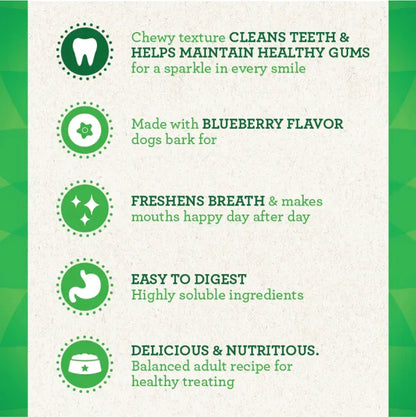 Greenies Bursting Blueberry Regular Dental Dog Treats, 12 Count