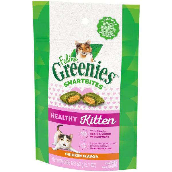 Greenies Smartbites Kitten Chicken Flavor Cat Crunchy Treat