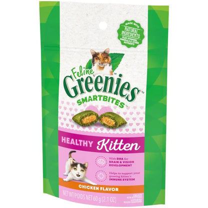 Greenies Smartbites Kitten Chicken Flavor Cat Crunchy Treat