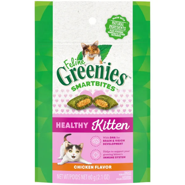 Greenies Smartbites Kitten Chicken Flavor Cat Crunchy Treat