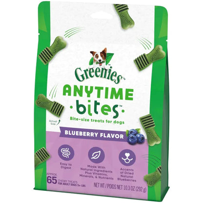 Greenies Anytime Bites Blueberry Flavor Soft & Chewy Dog Treats