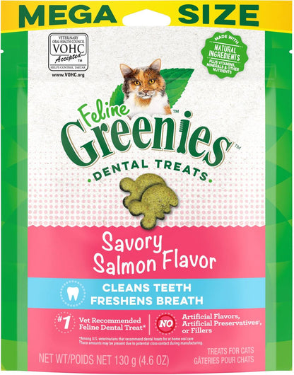 Greenies Feline Savory Salmon Flavor Adult Dental Cat Treats