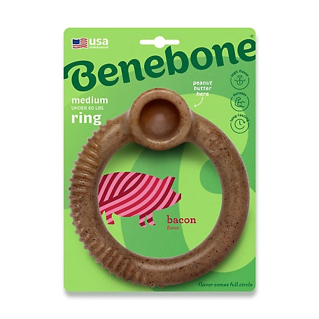 Benebone Ring Bacon Flavored Dog Chew Toy