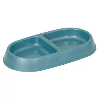 Petmate Double Diner Plastic Dog & Cat Dish, 1-cup