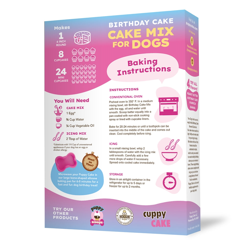 Puppy Cake Mix Birthday Cake Flavored with Pupfetti Sprinkles, 9.5 oz
