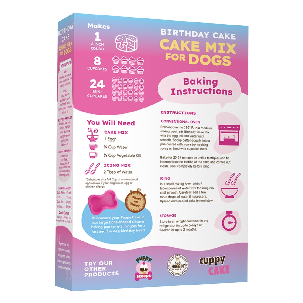 Puppy Cake Mix Birthday Cake Flavored with Pupfetti Sprinkles, 9.5 oz