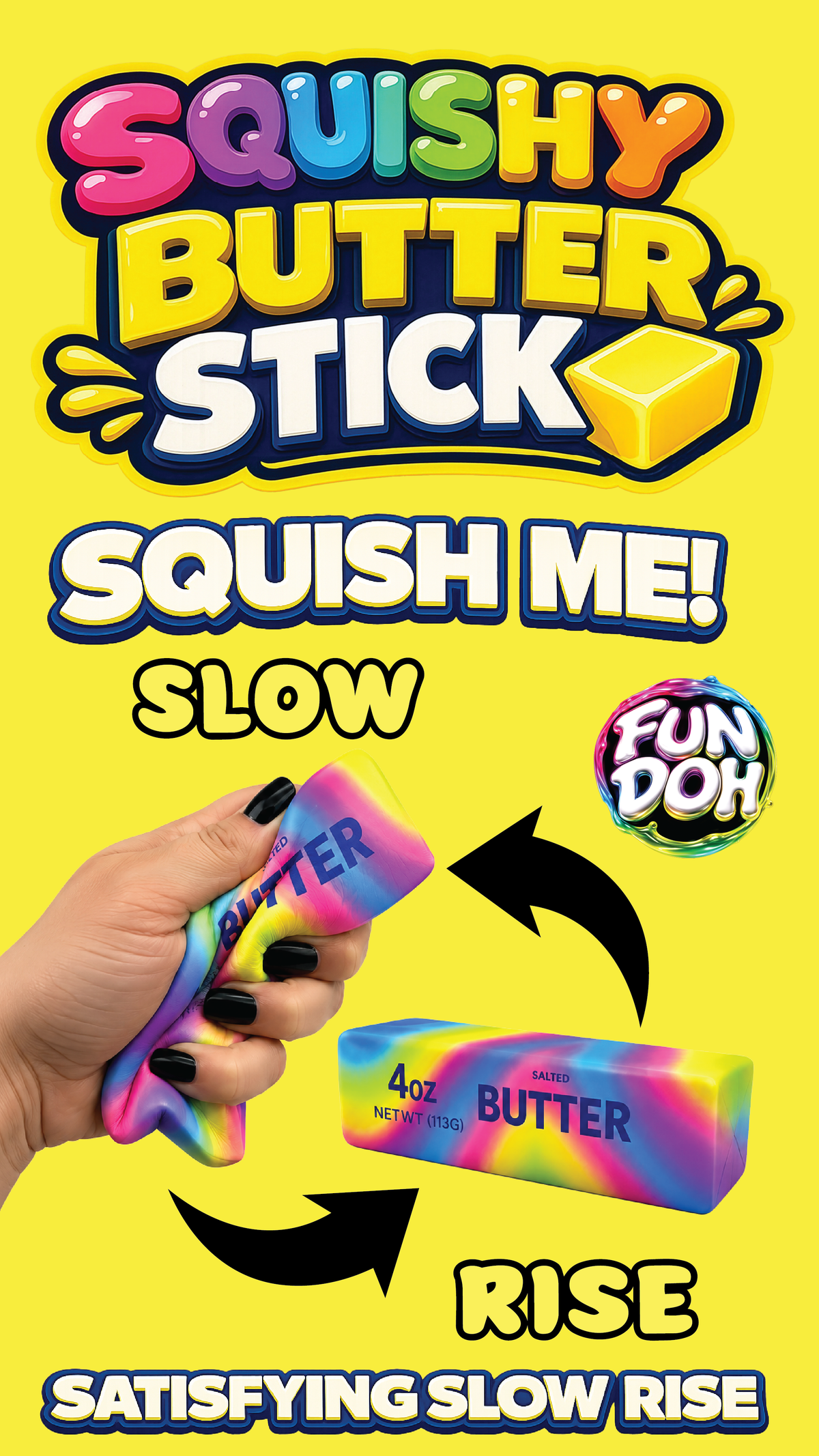 Fun Doh Rainbow Butter Slow Rise Squishy Toy