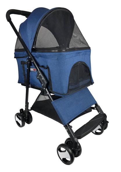Dogline Executive Pet Stroller + Removable Cradle: Black