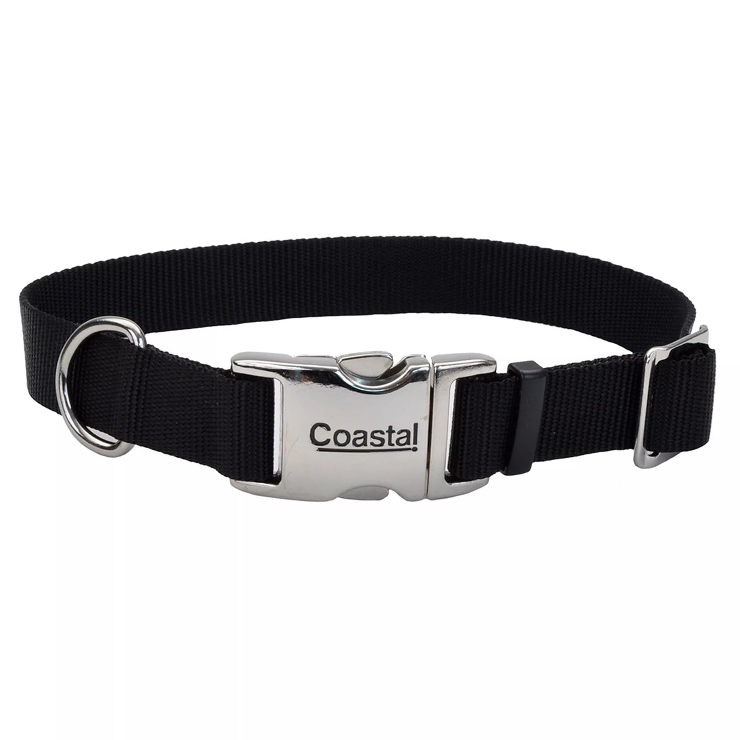 Coastal Adjustable Dog Collar with Metal Buckle Black