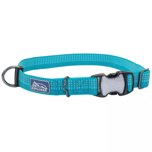 Coastal K9 Explorer Brights Reflective Adjustable Dog Collar Ocean