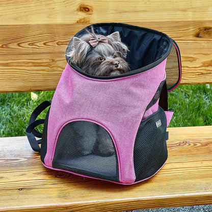 Dogline Pet Carrier Pack: Beige / S 8.5” x W 11.6” x H 13.8”