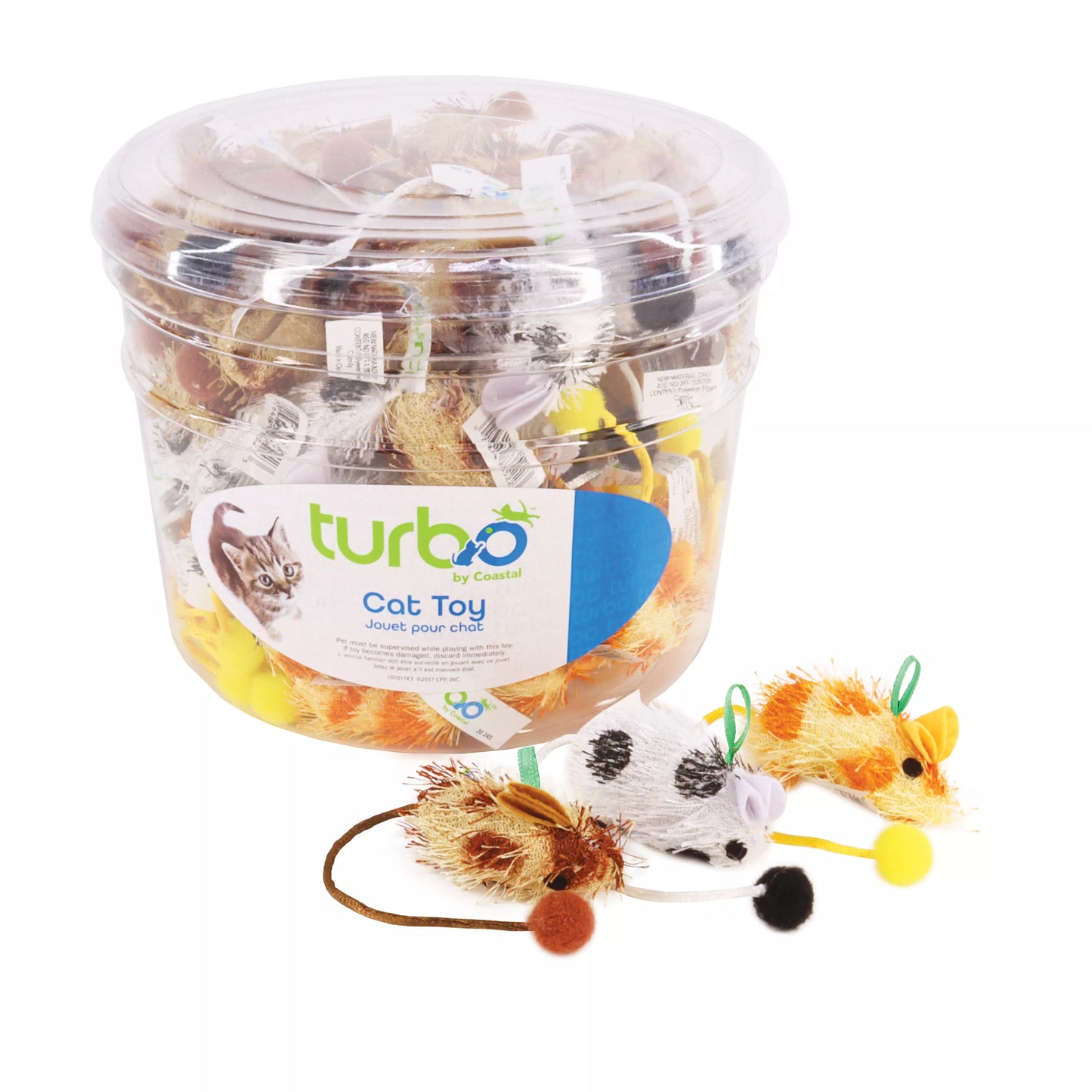 Turbo Spotted Mice Cat Toy One Count