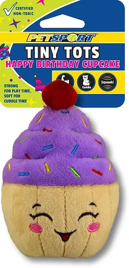 Petsport Tiny Tots Happy Birthday Cupcake Dog Toy