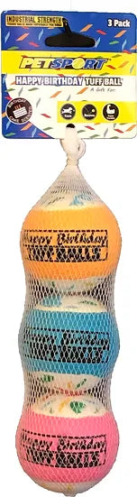 Petsport Happy Birthday Tuffballs Dog Toy