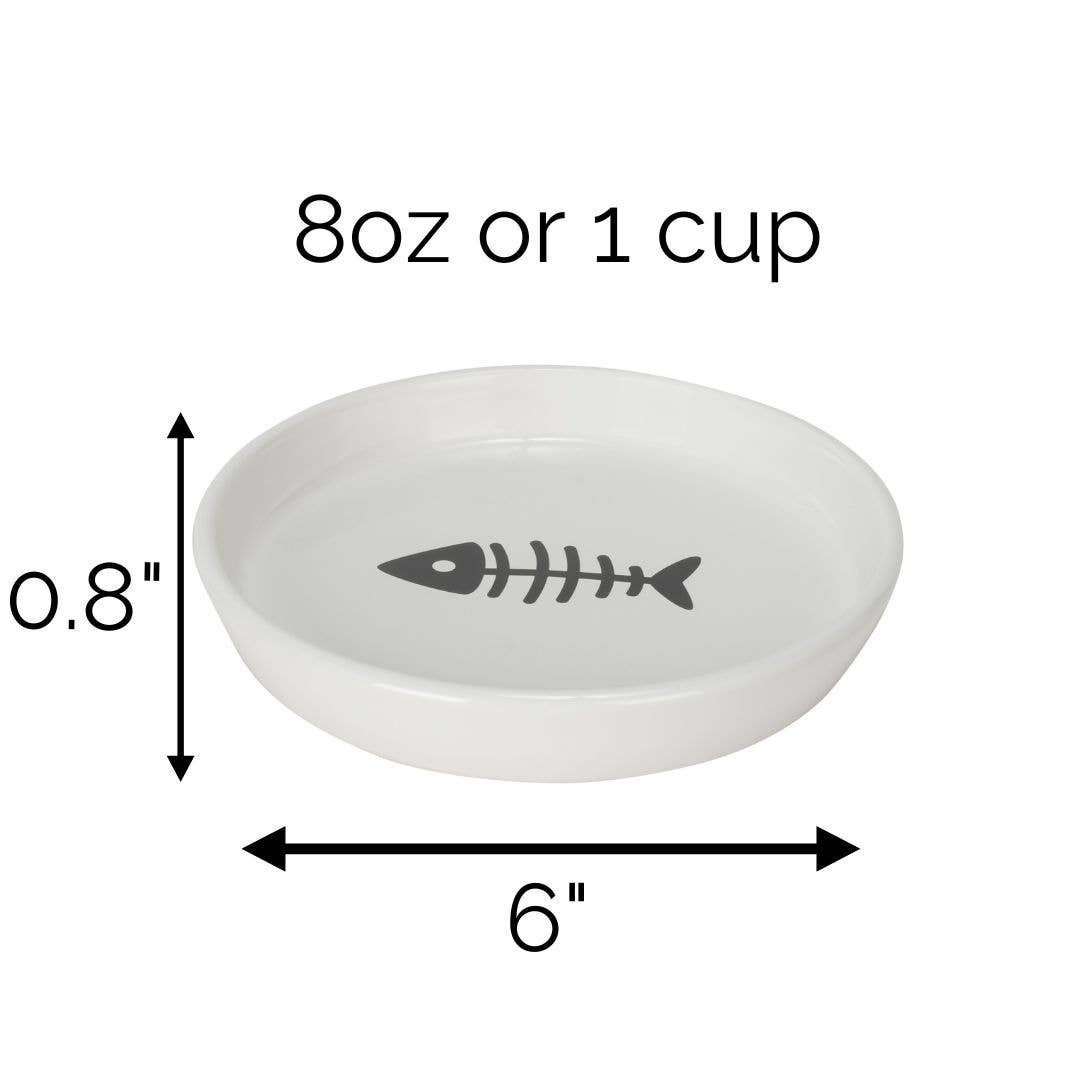 Oscar Classic Round Cat Dish: Blue