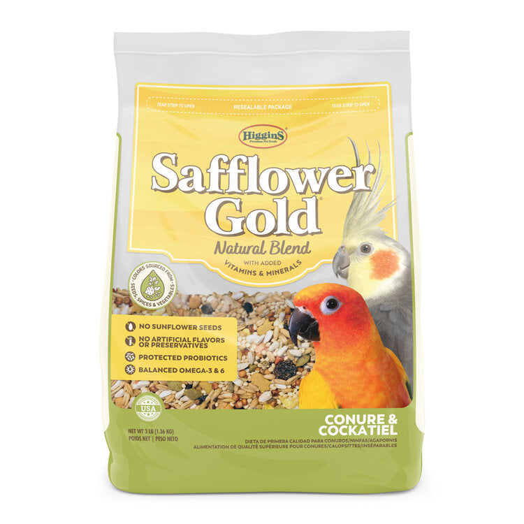 Higgins Safflower Gold Natural Blend Conure & Cockatiel