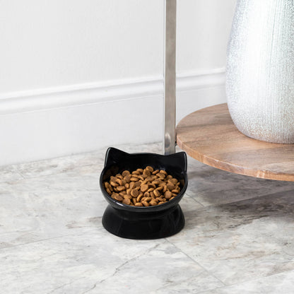 Oscar Tilt Cat Dish: Gray