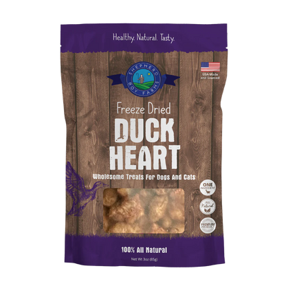 Shepherd Boy Farms Duck Heart Freeze-Dried Dog & Cat Treats