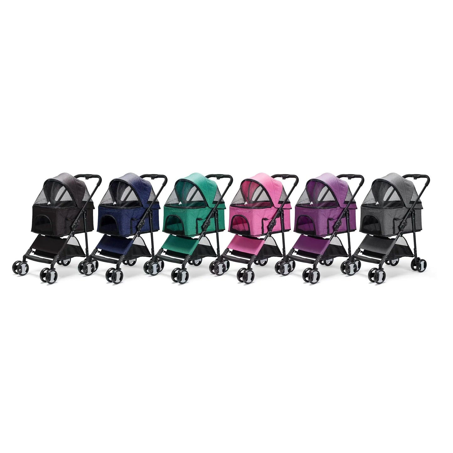 Dogline Executive Pet Stroller + Removable Cradle: Black