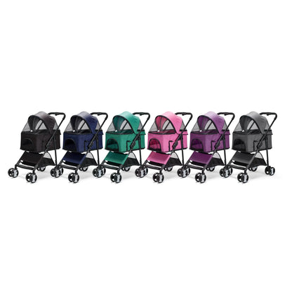 Dogline Executive Pet Stroller + Removable Cradle: Black