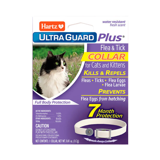 Hartz UltraGuard Plus Flea & Tick Collar for Cats, 1 Collar