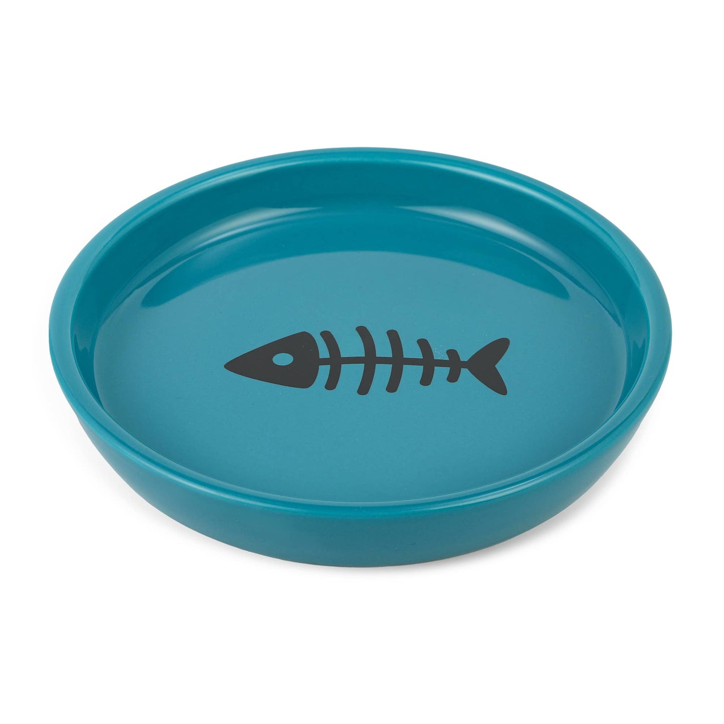 Oscar Classic Round Cat Dish: White
