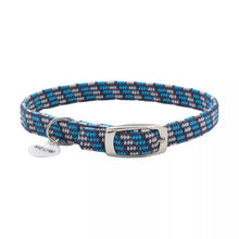 Load image into Gallery viewer, ElastaCat Reflective Safety Stretch Collar with Reflective Charm, Grey with Blue
