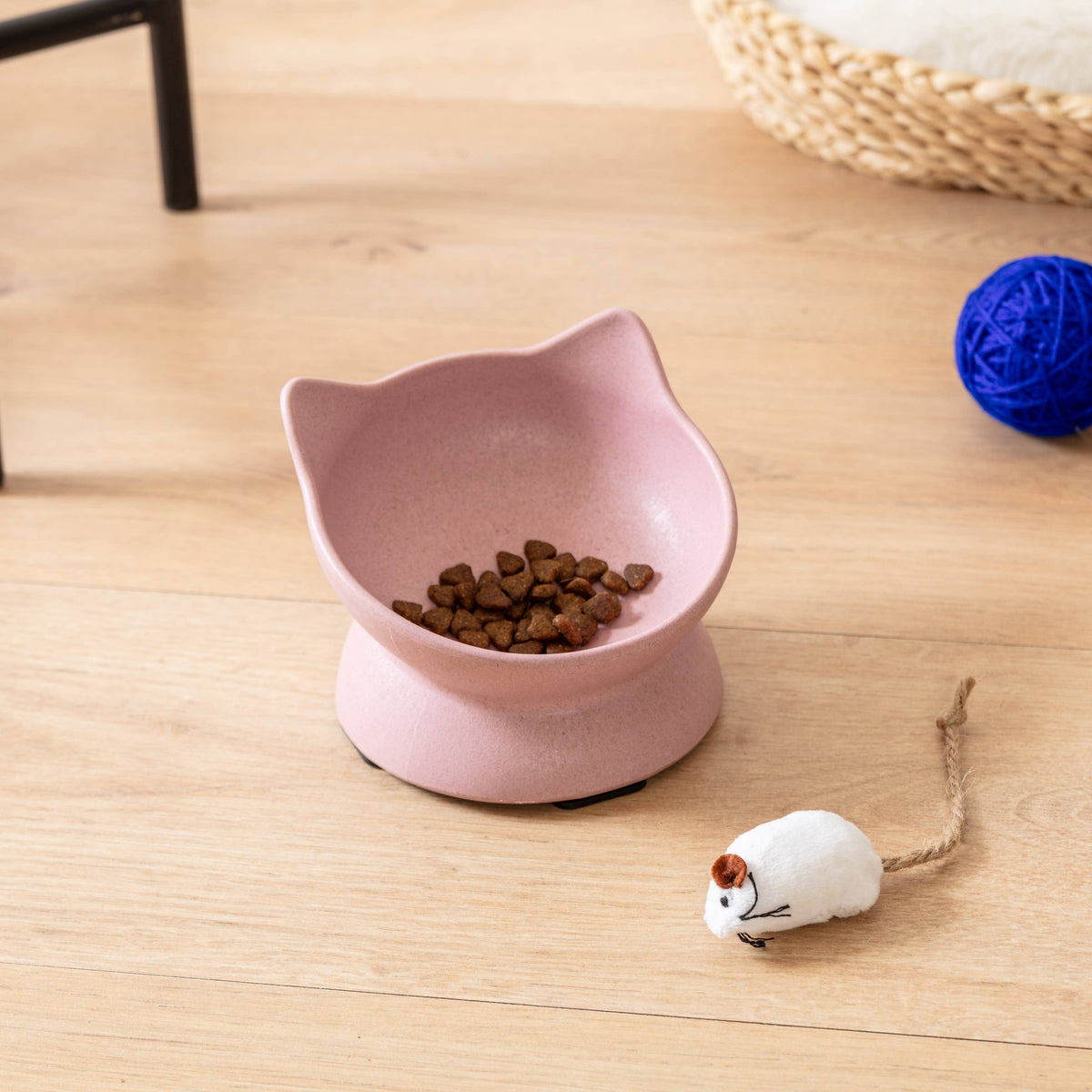 Archie Bamboo Tilt Cat Bowl: Stone Grey