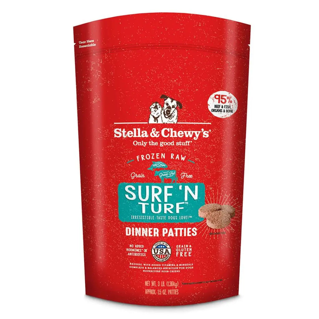 Stella & Chewy's Surf 'N Turf Frozen Raw Dinner Patties