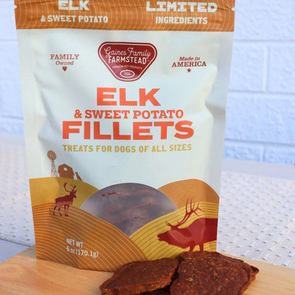 Gaines Family Farmstead Elk & Sweet Potato Fillets Dog Treats, 6 oz
