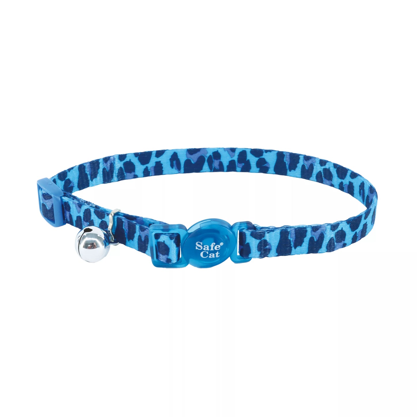 Safe Cat Fashion Adjustable Breakaway Collar, Blue Leopard