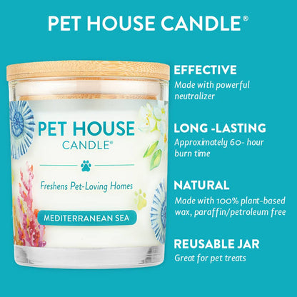 Pet House Mediterranean Sea Plant-Based Soy Wax Candle 9 oz