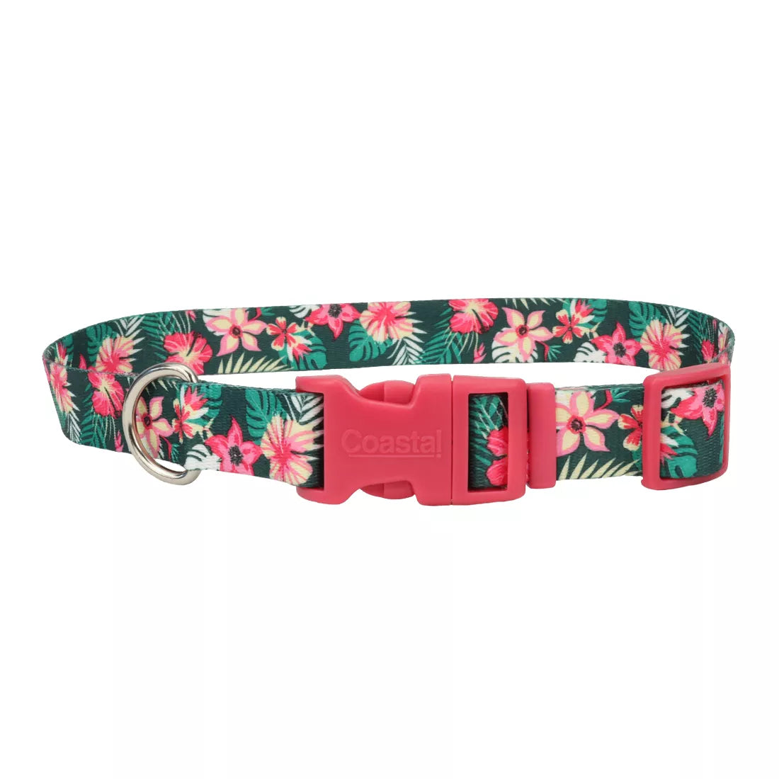 Coastal Styles Adjustable Dog Collar Hunter Tropical Flower