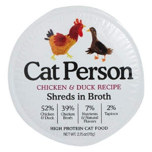 Cat Person by Weruva Shredded Chicken & Duck in Broth Grain-Free Wet Cat Food