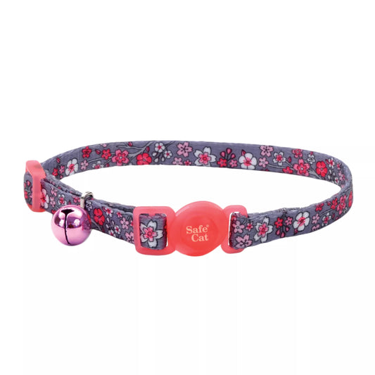 Safe Cat Fashion Adjustable Breakaway Collar, Pink Cherry Plossoms