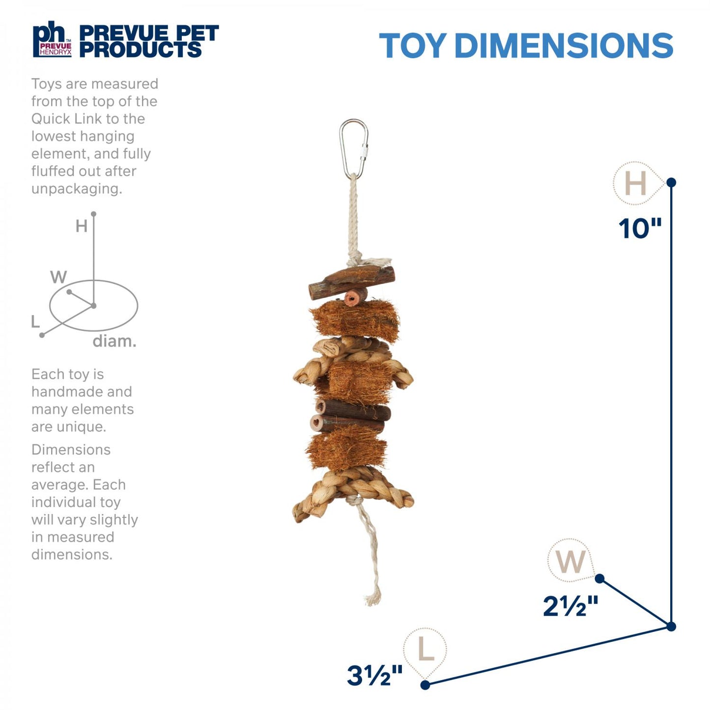 Prevue Coco Rope Mini Bird Toy