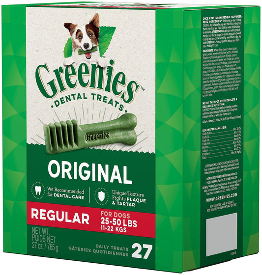 Greenies Regular Dental Dog Treats, 27 Count