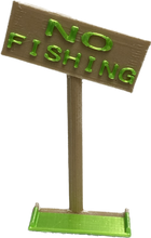 Load image into Gallery viewer, No Fishing Sign Aquarium Ornament, 3D Printed
