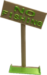 No Fishing Sign Aquarium Ornament, 3D Printed