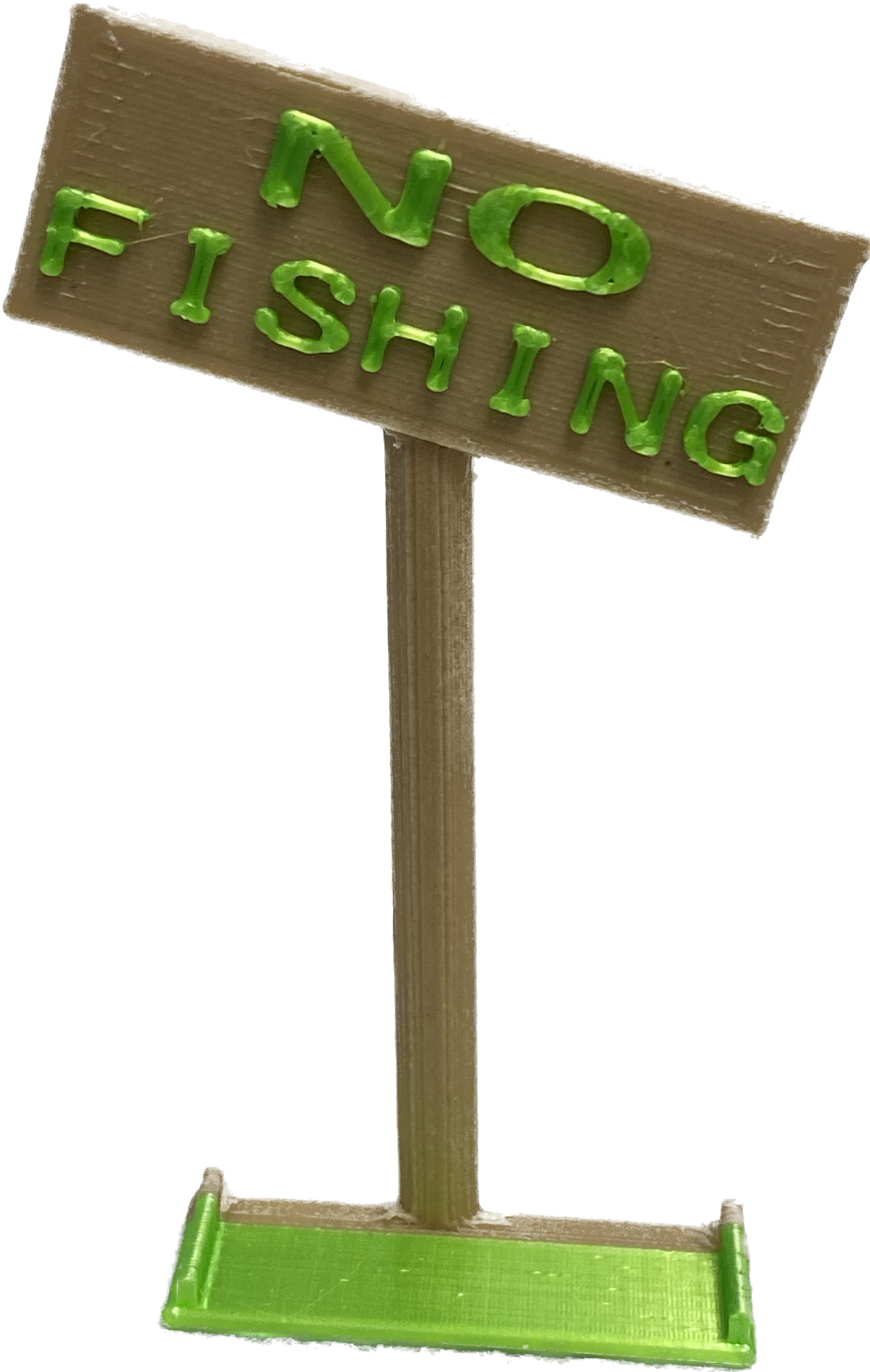 No Fishing Sign Aquarium Ornament, 3D Printed