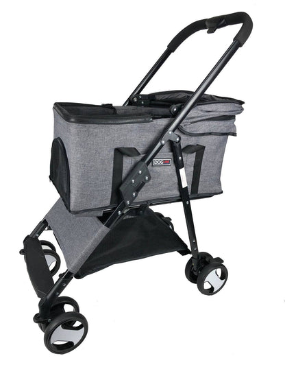 Dogline Executive Pet Stroller + Removable Cradle: Black