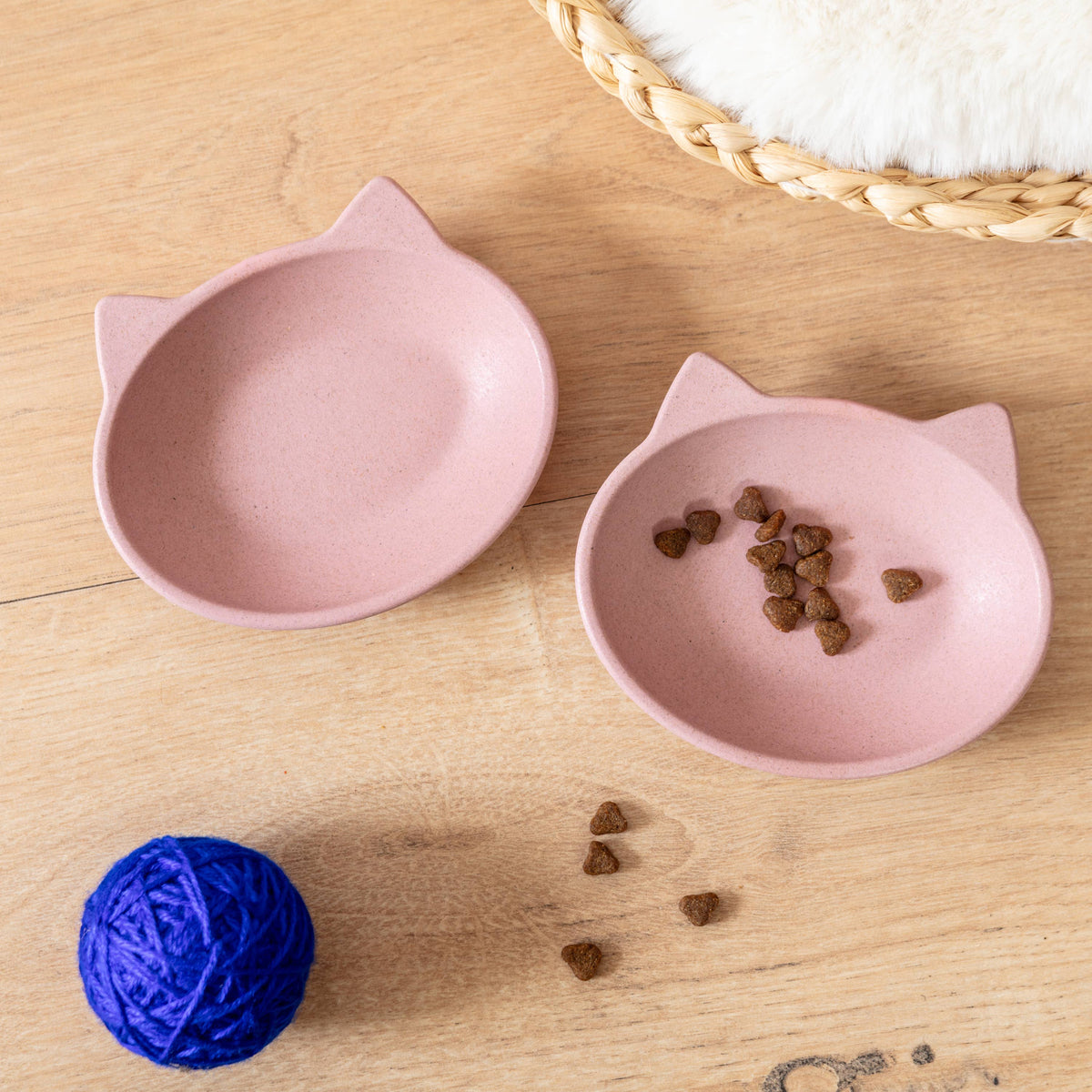 Nico Bamboo Cat Bowl: Pink