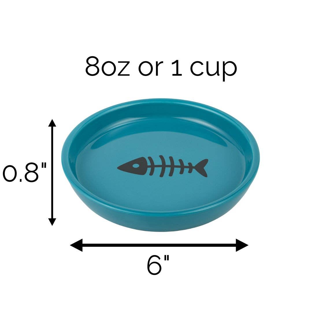 Oscar Classic Round Cat Dish: White