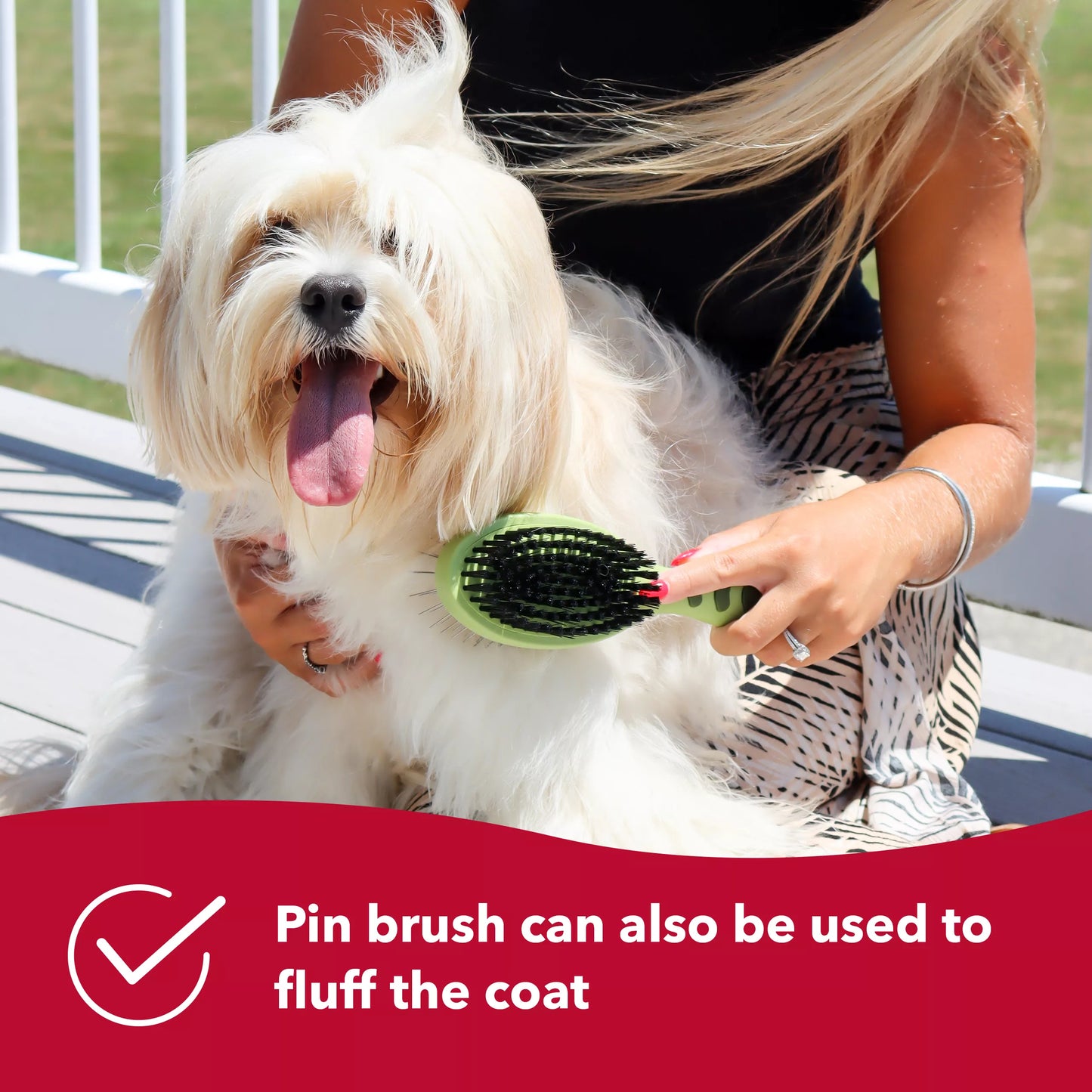 Safari Pin and Bristle Combo Dog Brush, Medium