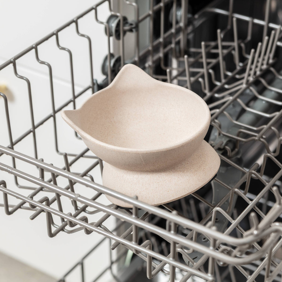 Archie Bamboo Tilt Cat Bowl: Stone Grey