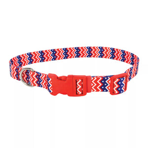 Coastal Styles Adjustable Dog Collar, Chevrons & Stars