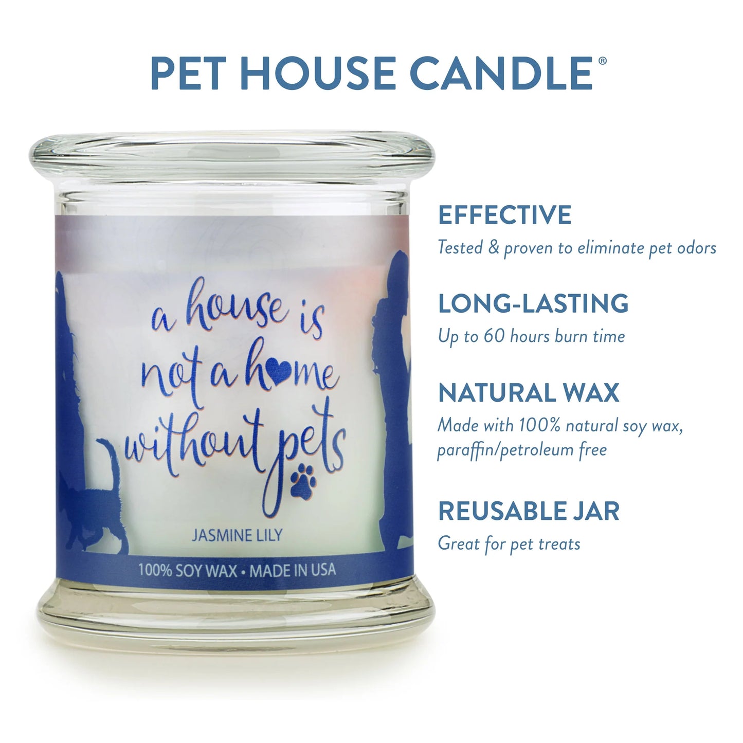 Pet House Jasmine Lily Plant-Based Soy Wax Candle