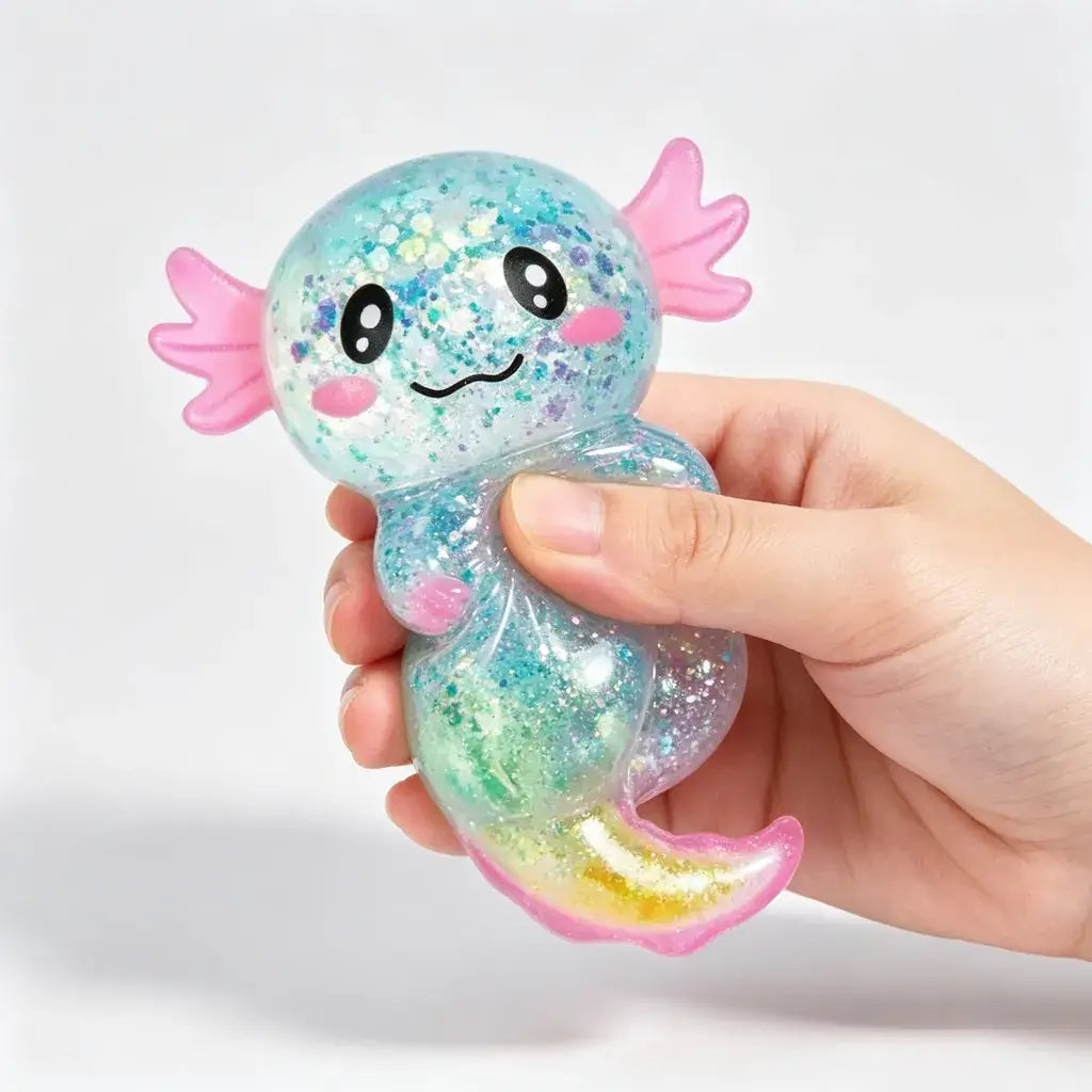 Glitter Axolotl Maltose Squishy Sensory Fidget Toy