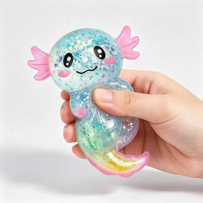 Glitter Axolotl Maltose Squishy Sensory Fidget Toy
