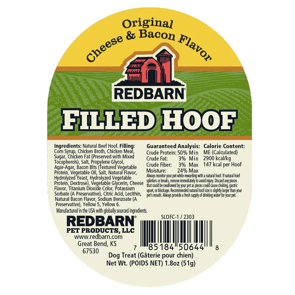 Redbarn Filled Hoof, Cheese & Bacon Flavor